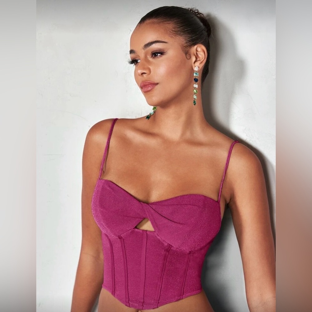 Black Rhinestone Bustier Top - Picture 5 of 9